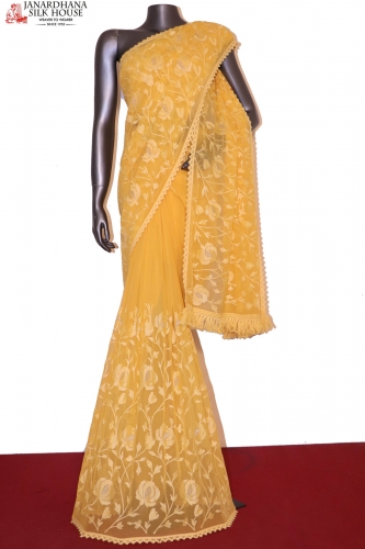 Exclusive Thread Embroidery Pure Silk Chiffon
